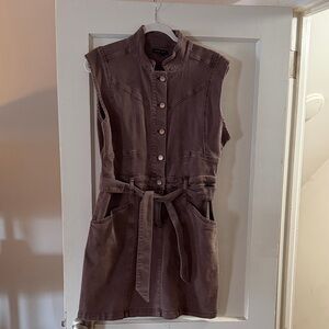 Dear John Sleeveless Taupe Denim Dress